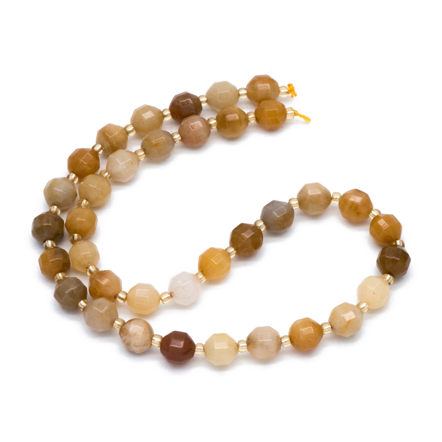 8mm Natural Yellow Jade Beads, Yellow stone beads, Faceted Energy Prism Cut Gemstone Beads, Full 14.5 inch strands (TR-033)