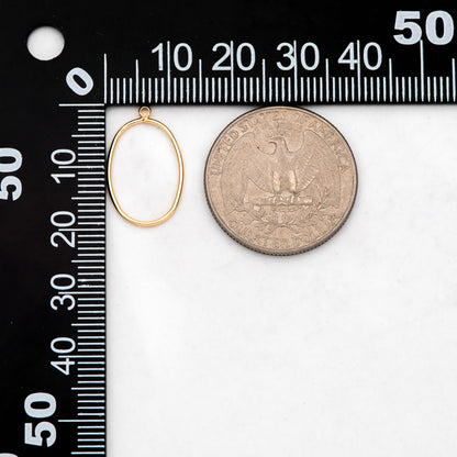 10pcs Gold Oval Link Charms 20x12mm, 18K Gold plated Brass, Geometric Hoop Pendants (GB-368-J)