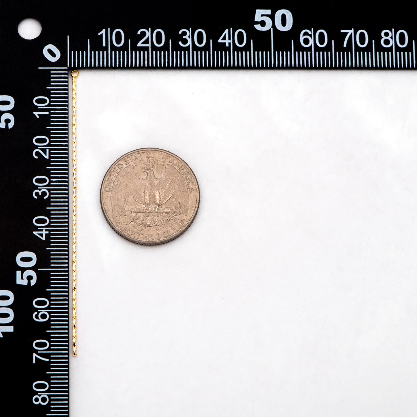 4pcs Gold Long Box Chain Charms 72mm, Gold plated Brass Chain Tassel Pendants (GB-3523-E)