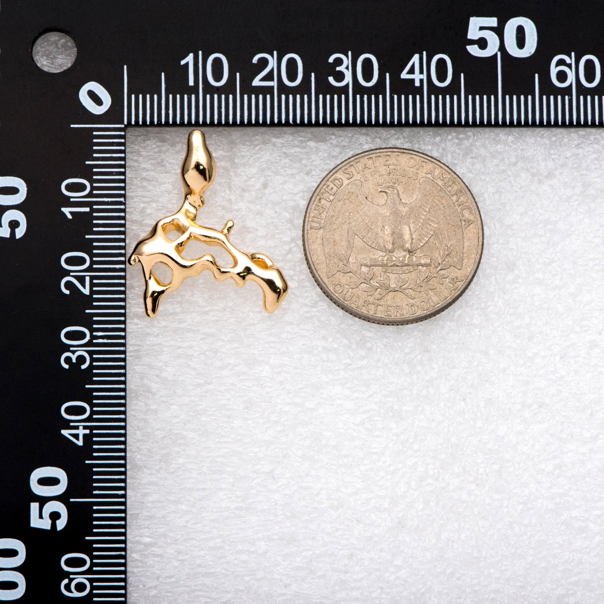 10pcs Gold Melting Irregular Ear Posts, 18K Gold plated Brass, Melting Earrings (GB-3150)