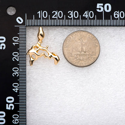 10pcs Gold Melting Irregular Ear Posts, 18K Gold plated Brass, Melting Earrings (GB-3150)