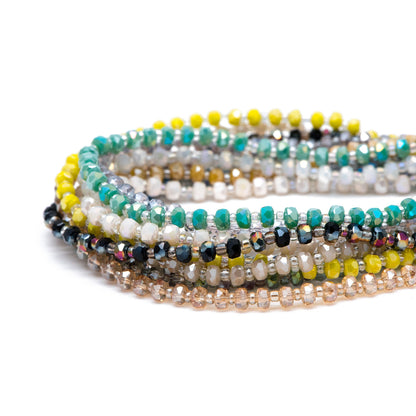 140pcs Faceted Crystal Rondelle Beads 4x3mm, Sparkly Glass Spacer Beads (TS-121)