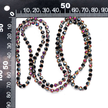 140pcs Faceted Crystal Rondelle Beads 4x3mm, Sparkly Glass Spacer Beads (TS-121)