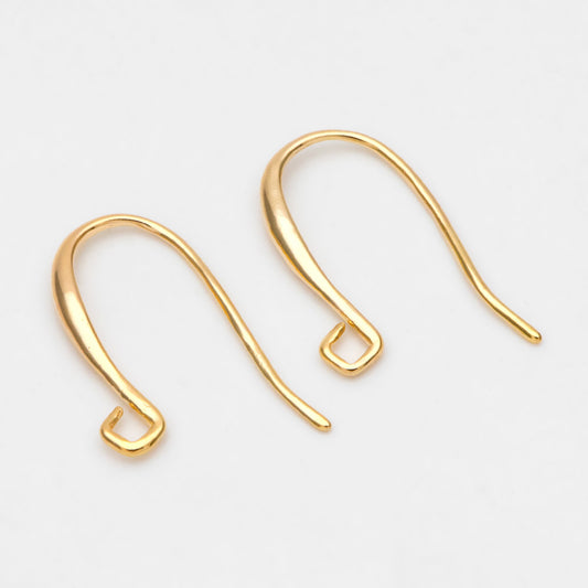 10pcs Gold/ Silver Ear Hooks, Ear Wires, French Hook Earrings, Simple Earrings, Earrings Findings (GB-3151)