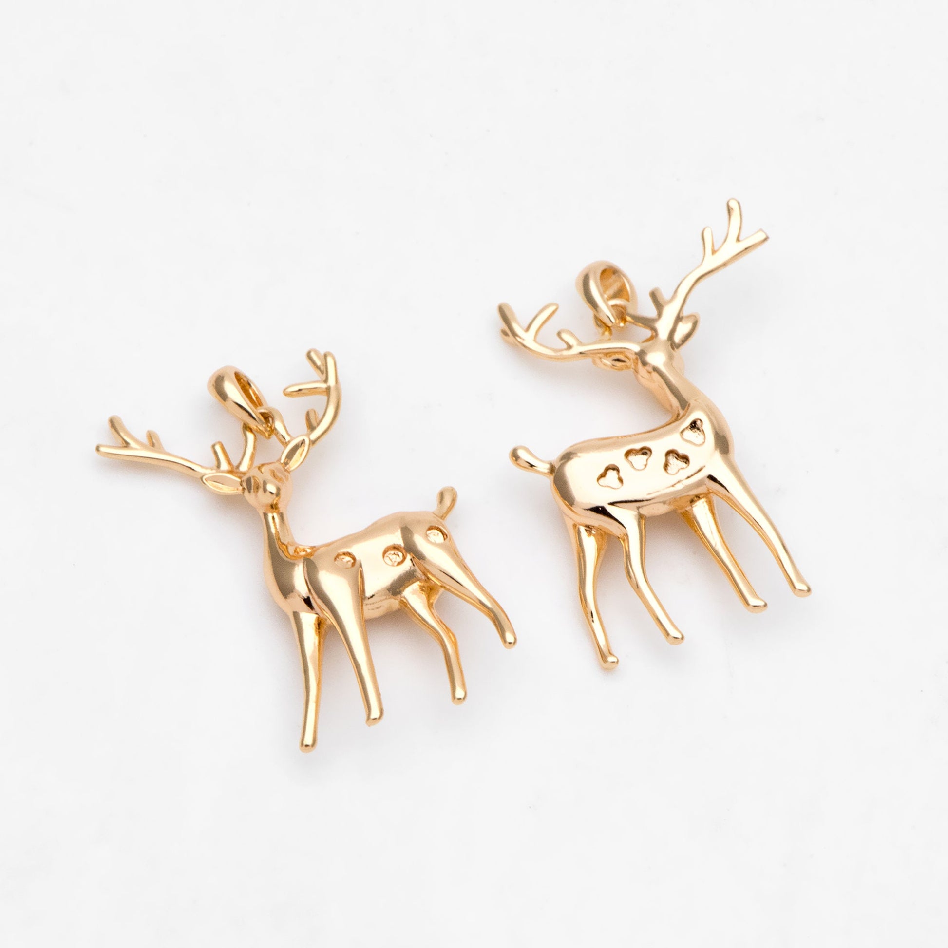 4pcs Gold Deer Charms with Bail, Jewelry Making, Diy Material, Jewelry Supplies (GB-2517-H)