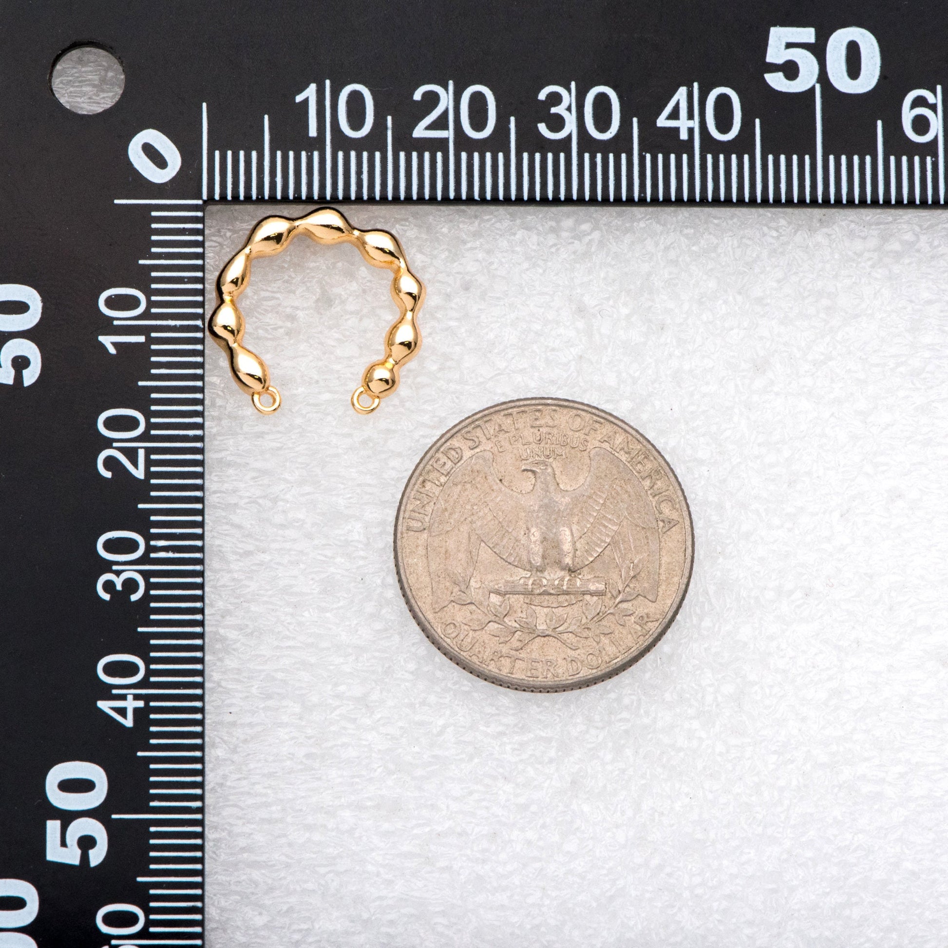 10pcs Gold U-Shaped Earring with Loops, 18K Gold plated Brass Stud Earring (GB-3226)