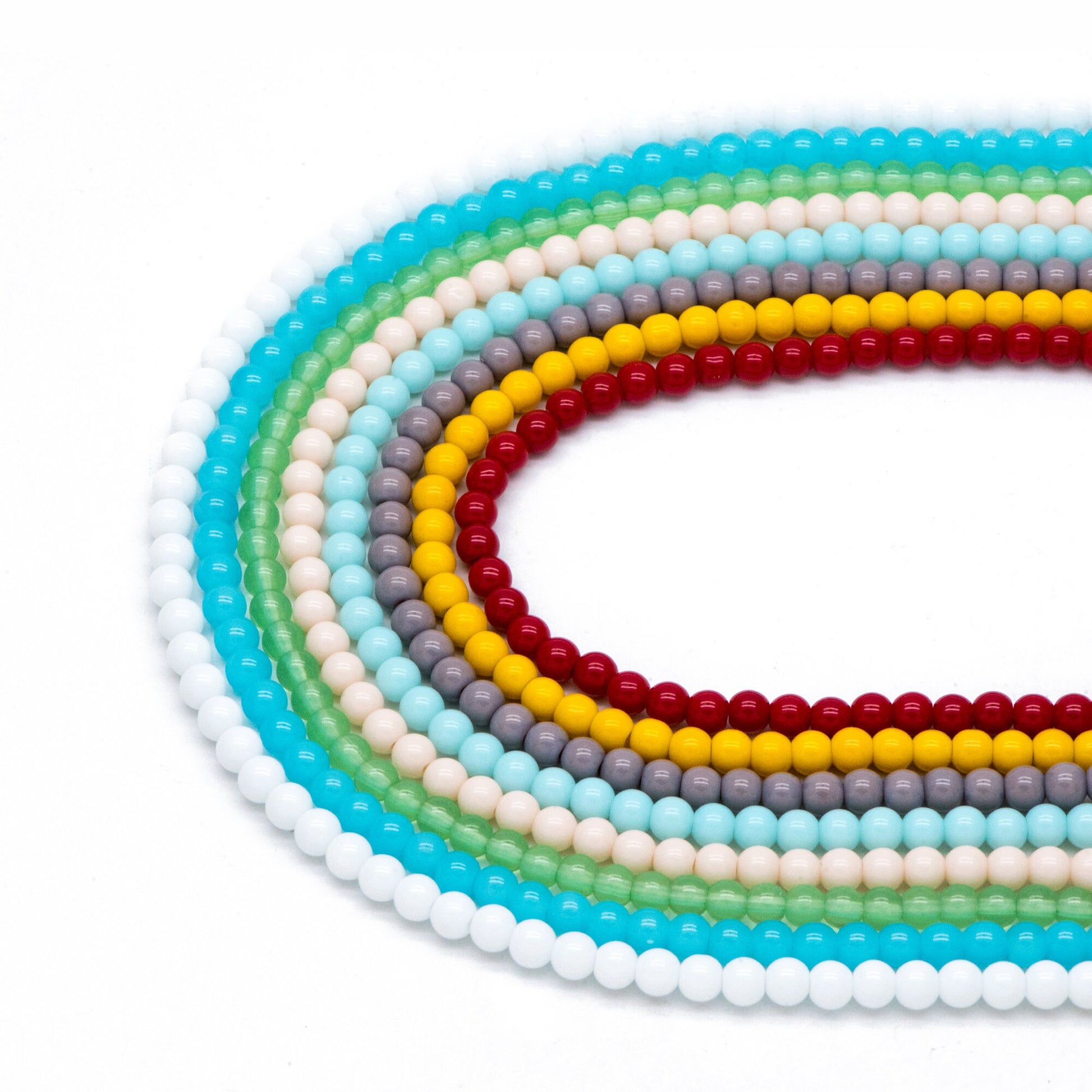 65pcs Smooth Round Glass beads 6mm, Full strand (GM-043)