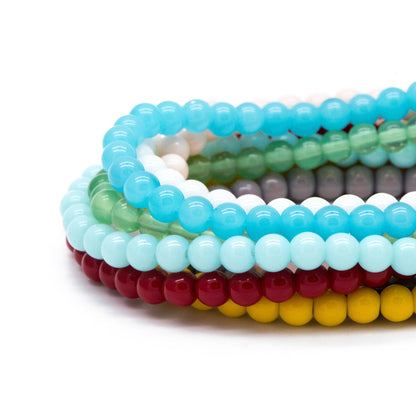 65pcs Smooth Round Glass beads 6mm, Full strand (GM-043)