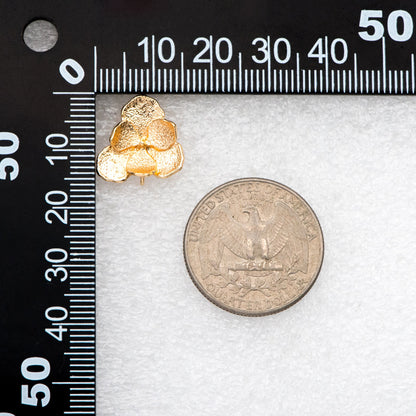 10pcs Gold Rough Flower Ear Posts 15x15mm, Pearl Peg Earring Mounts, Foral Stud Earrings with Peg (GB-3212)