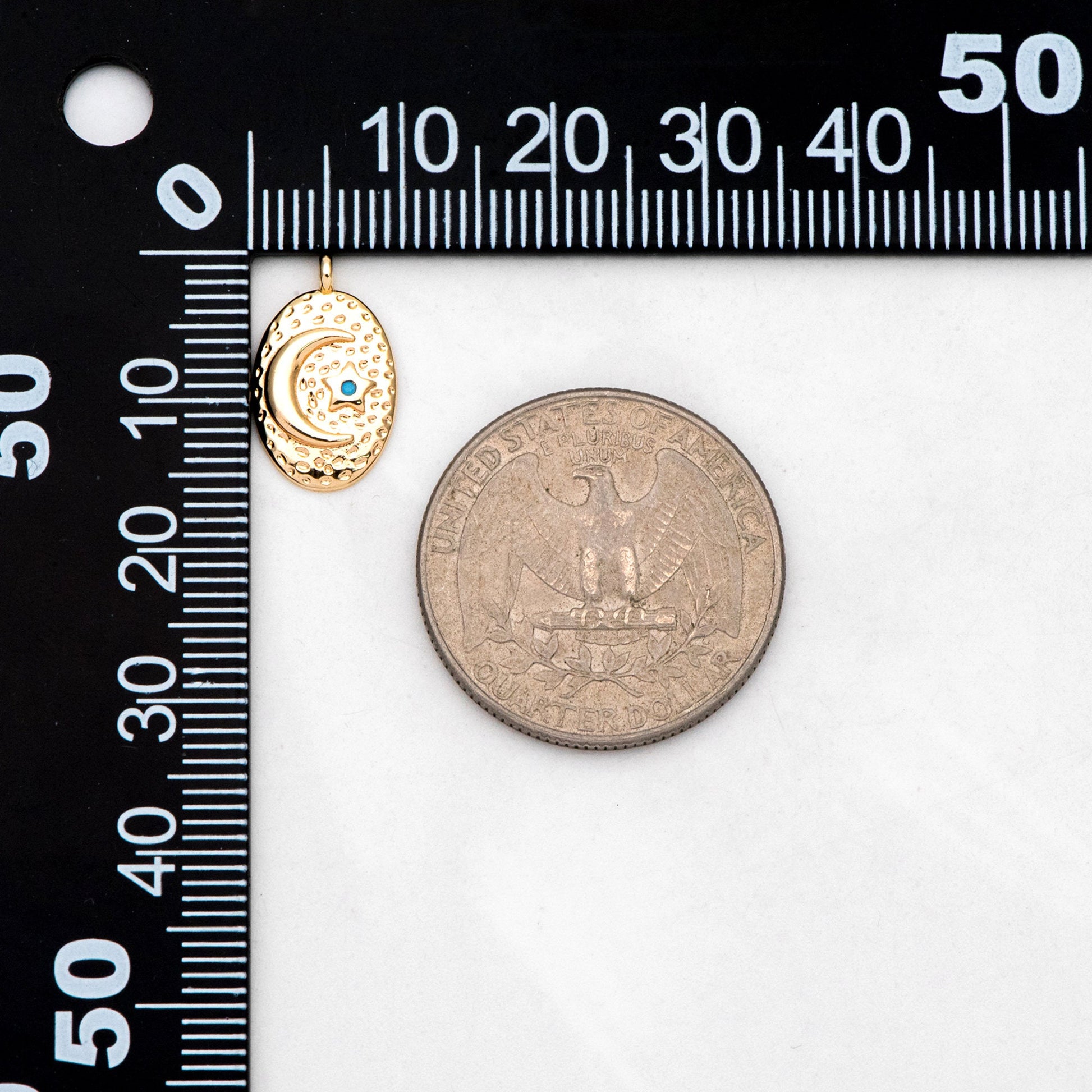 4pcs Gold Oval Moon Star Charms, Earring Findings, Jewelry Making, Diy Material, Jewelry Supplies (GB-2433-E)