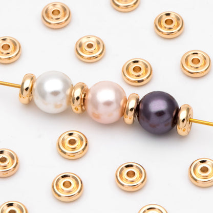 20pcs Gold plated Brass Round Spacer Beads, Jewelry Making Supplies Wholesale (GB-3182)