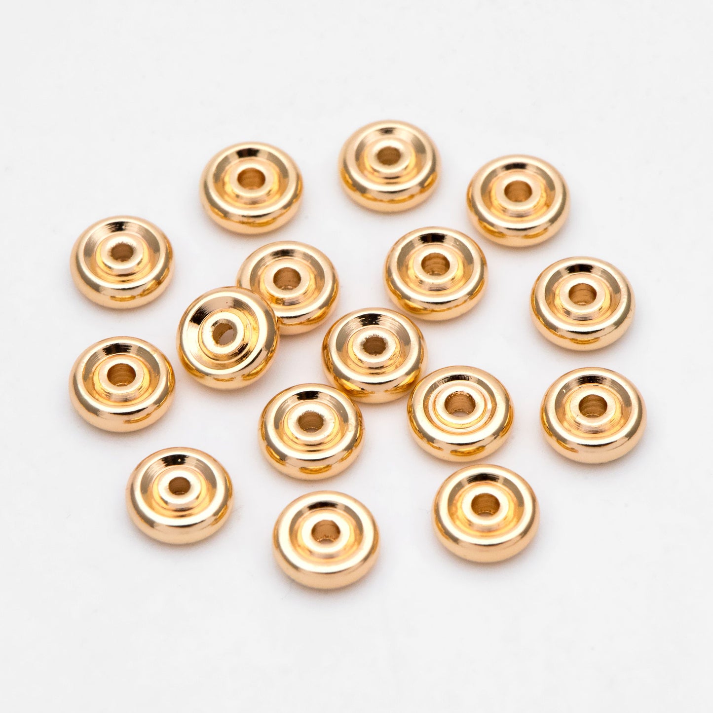 20pcs Gold plated Brass Round Spacer Beads, Jewelry Making Supplies Wholesale (GB-3182)