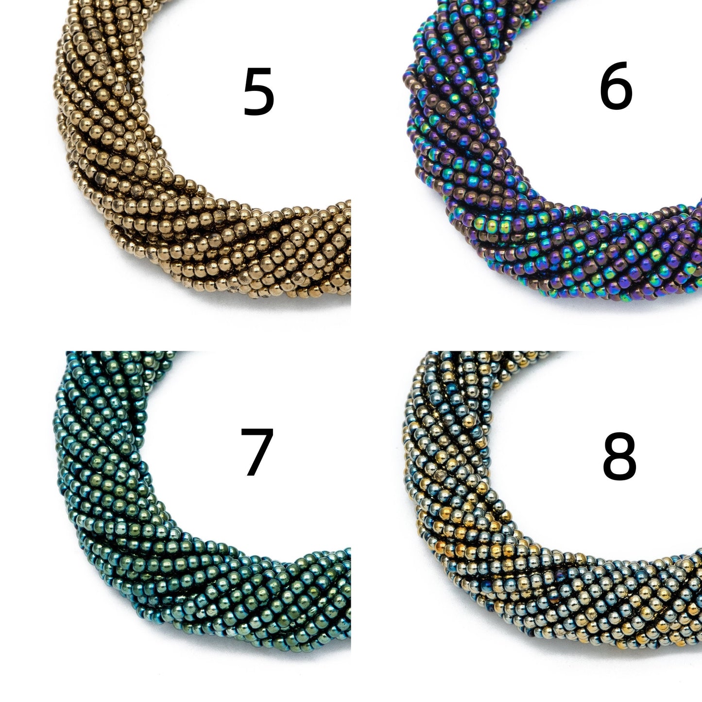 175pcs Smooth Round Glass beads 2mm, Metallic Color beads, 14" Strand (GM-038)