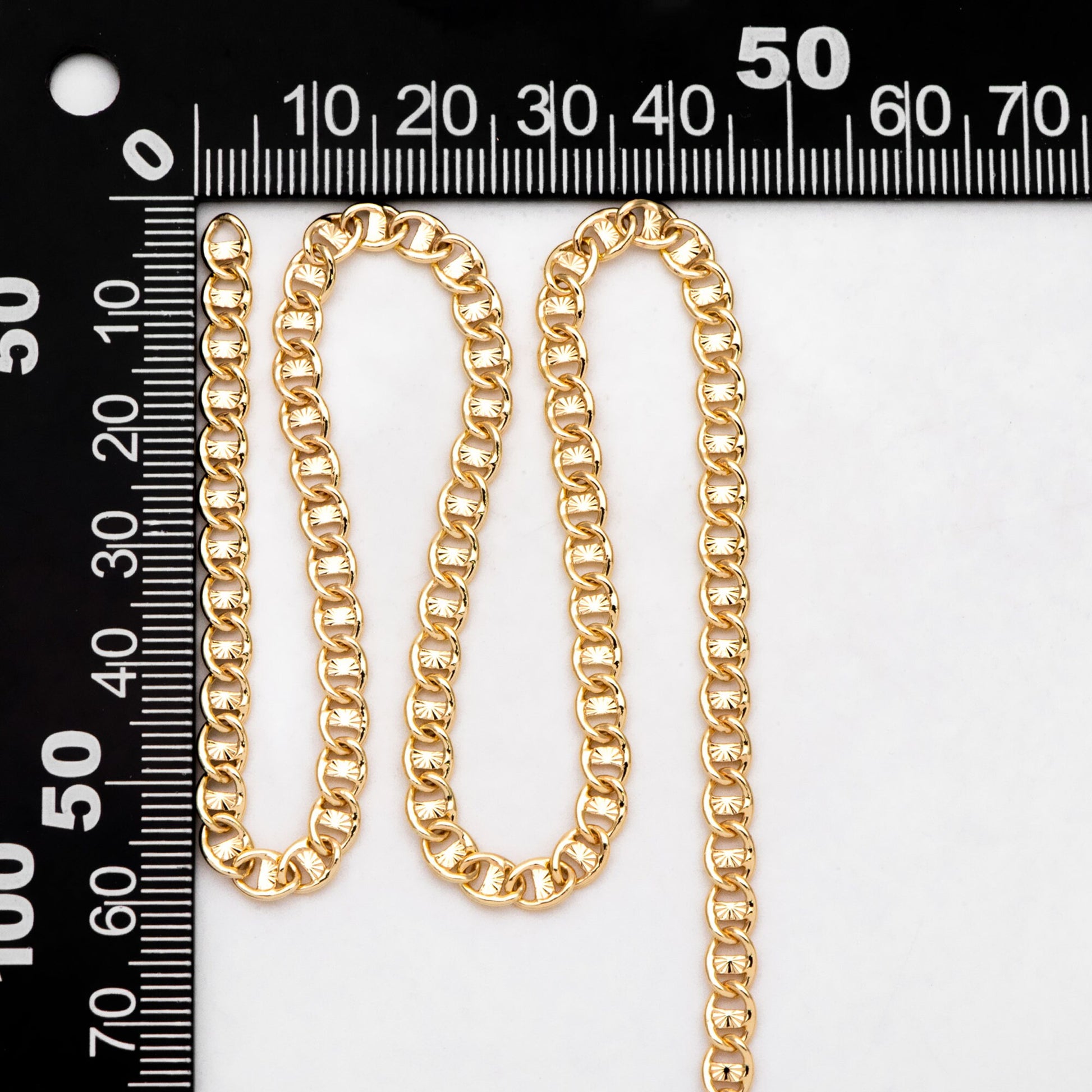 Dainty Mariner Anchor Chain 4.4mm, Oval Link Chain, 18K Gold plated Brass Chain, Necklace Findings Wholesale (#LK-567)/ 1 Meter=3.3 ft