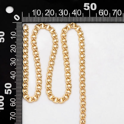 Dainty Mariner Anchor Chain 4.4mm, Oval Link Chain, 18K Gold plated Brass Chain, Necklace Findings Wholesale (#LK-567)/ 1 Meter=3.3 ft