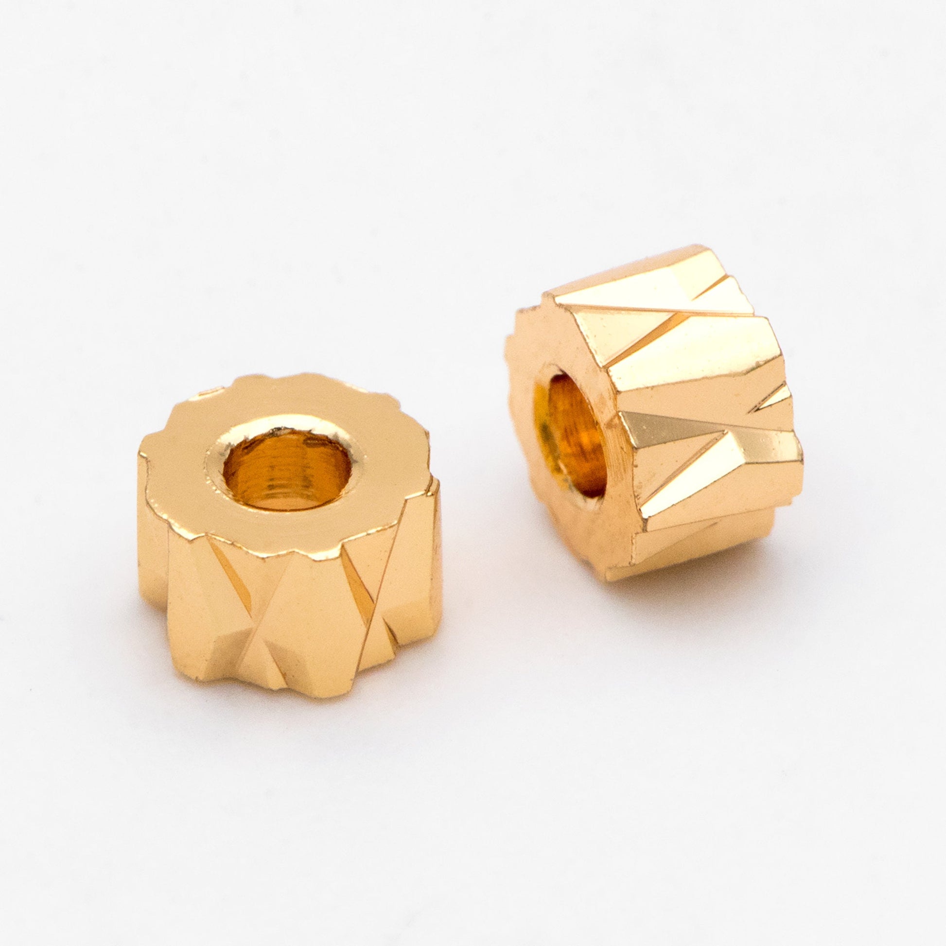 20pcs Gold Gear Round Spacer Beads 5mm, Jewelry Making Supplies Wholesale (GB-3191)