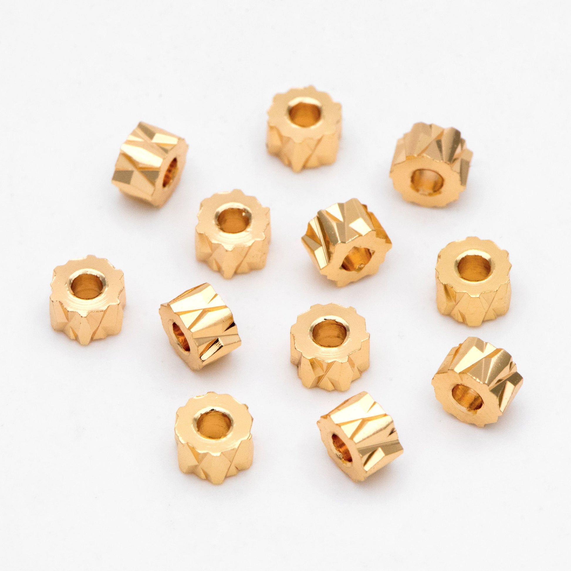 20pcs Gold Gear Round Spacer Beads 5mm, Jewelry Making Supplies Wholesale (GB-3191)