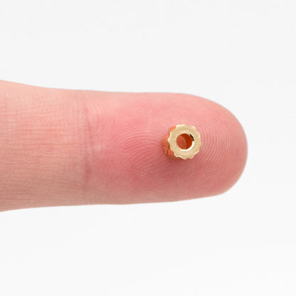 20pcs Gold Gear Round Spacer Beads 5mm, Jewelry Making Supplies Wholesale (GB-3191)