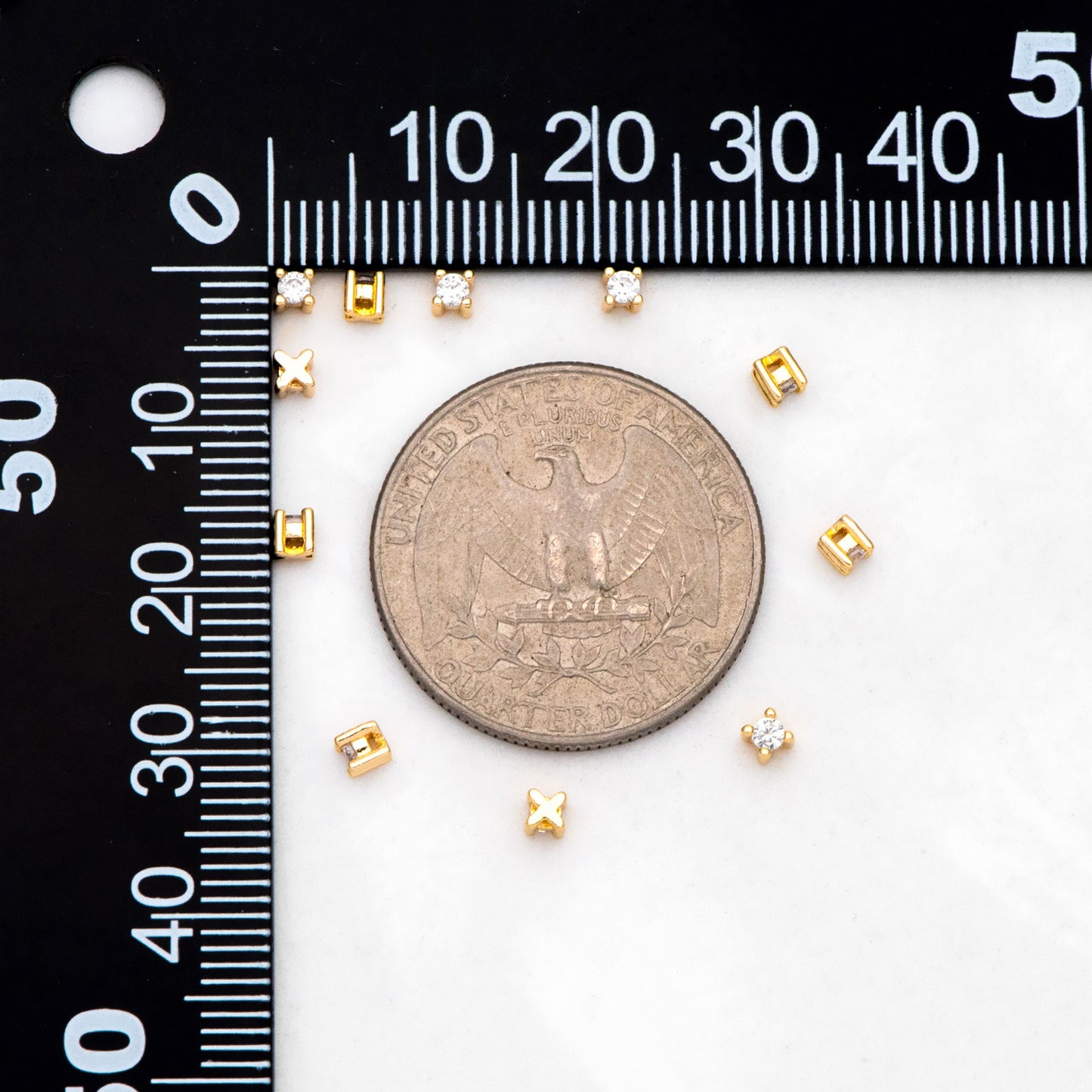 10pcs CZ pave Gold/ Silver Cube Beads 2.5/ 4mm, 18K Gold/ Rhodium plated Brass Spacer Beads, Jewelry Making Diy Material Supplies (GB-3192)