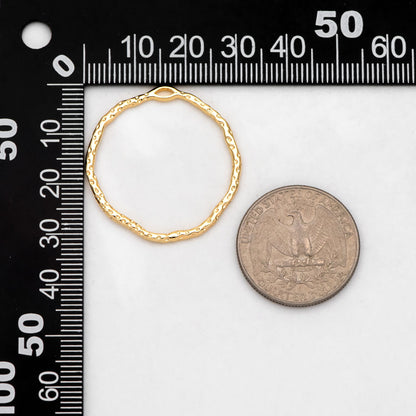 10pcs Gold Irregular Hoop Charms, 18K Gold plated Brass, Geometric Circle Pendants 32x30mm (GB-2750-F)