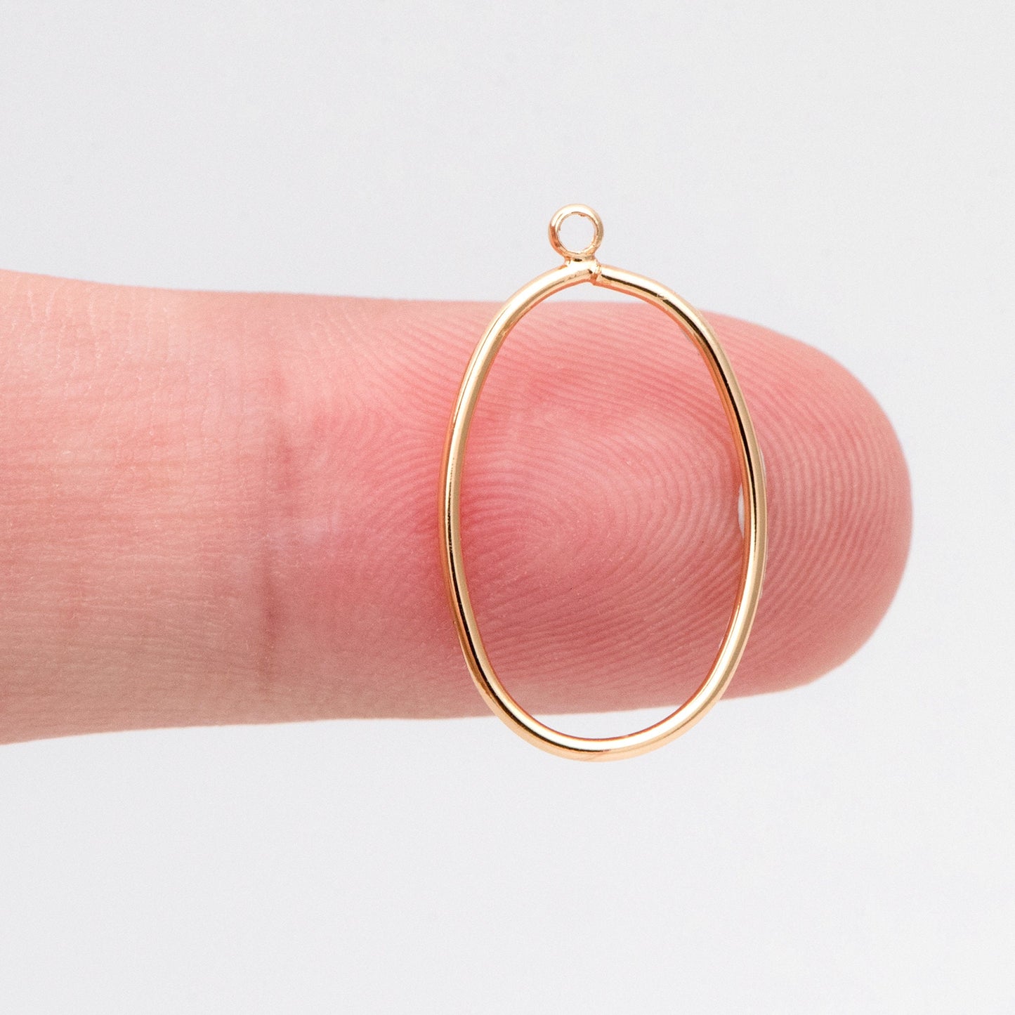 10pcs Gold Oval Link Charms 20x12mm, 18K Gold plated Brass, Geometric Hoop Pendants (GB-368-J)