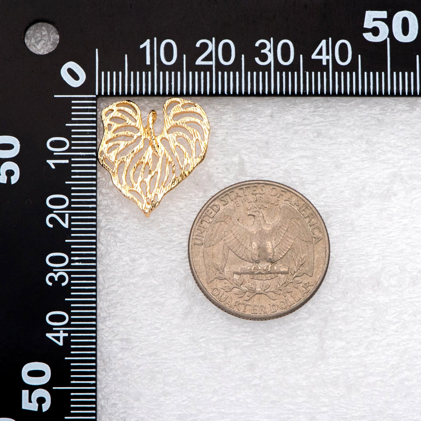 10pcs Gold Heart Leaf Earring, Filigree Earring, Earring Supplies (GB-3174)