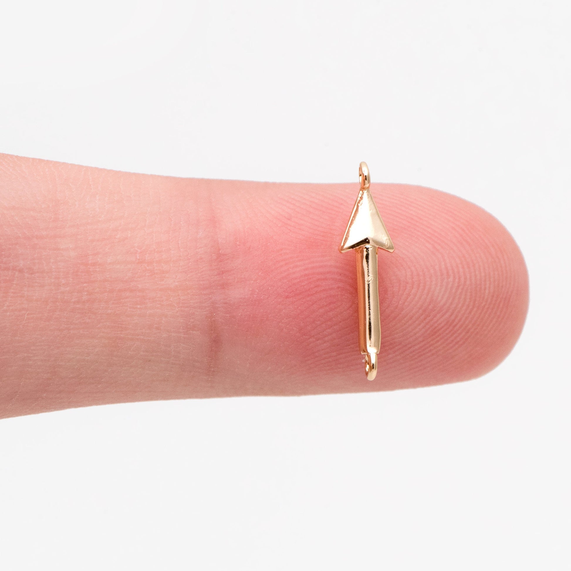 10pcs Gold Arrow Charms 15mm, Real Gold plated Brass, Arrow Pendant Connectors(GB-3266)