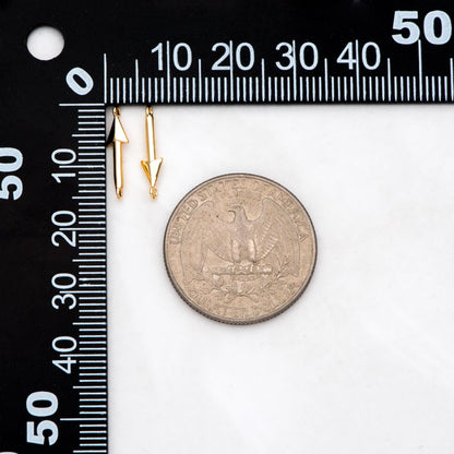10pcs Gold Arrow Charms 15mm, Real Gold plated Brass, Arrow Pendant Connectors(GB-3266)