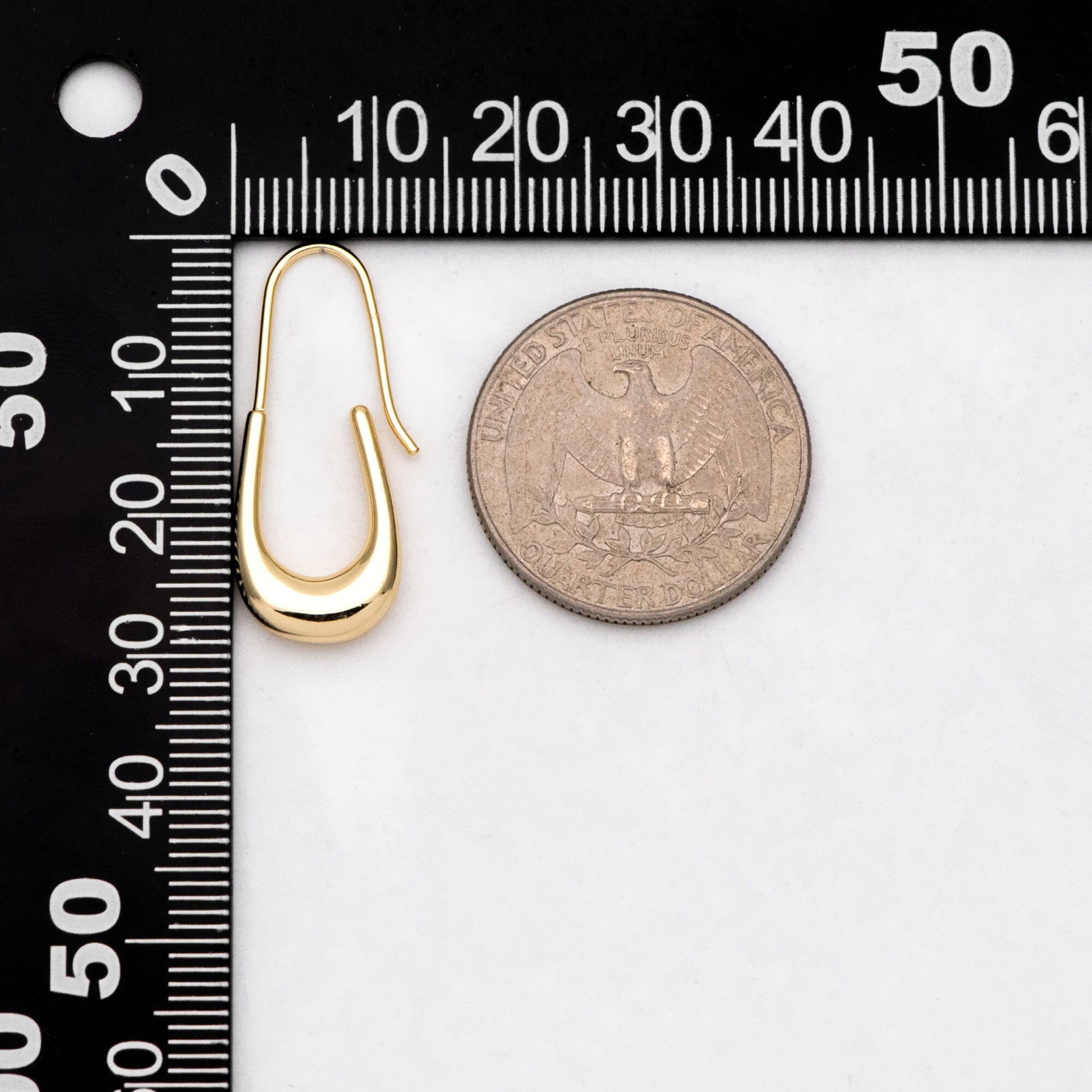 4pcs 14K Gold plated Brass Earring 32x12mm, Simple Earwires Earring Components (GB-3123)