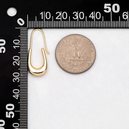 4pcs 14K Gold plated Brass Earring 32x12mm, Simple Earwires Earring Components (GB-3123)
