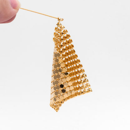 4pcs Gold/ Silver Tone Square Mesh Drop Charms 65mm, Metal Dangle Dangly Flowy Lightweight Earring Charm (GB-3142)