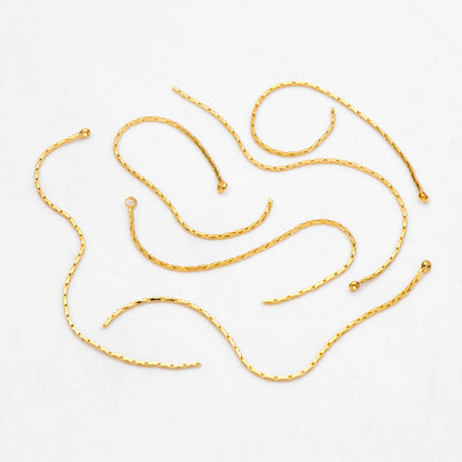 4pcs Gold Long Box Chain Charms 72mm, Gold plated Brass Chain Tassel Pendants (GB-3523-E)