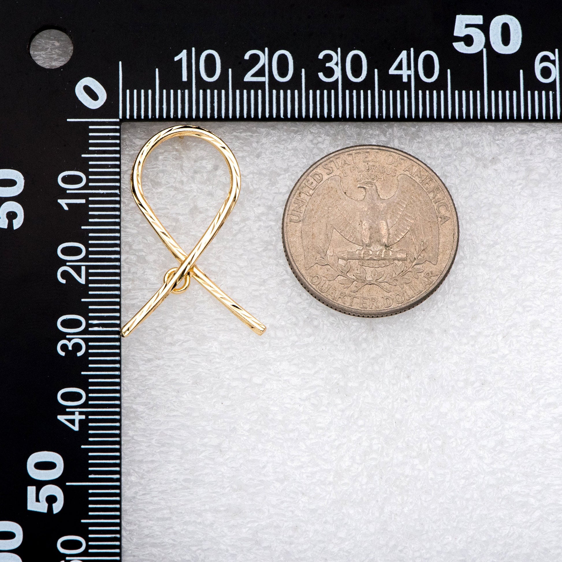 10pcs Gold Curved Rope Earring With A Loop, Gold plated Brass Knot Stud Earrings (GB-3161)