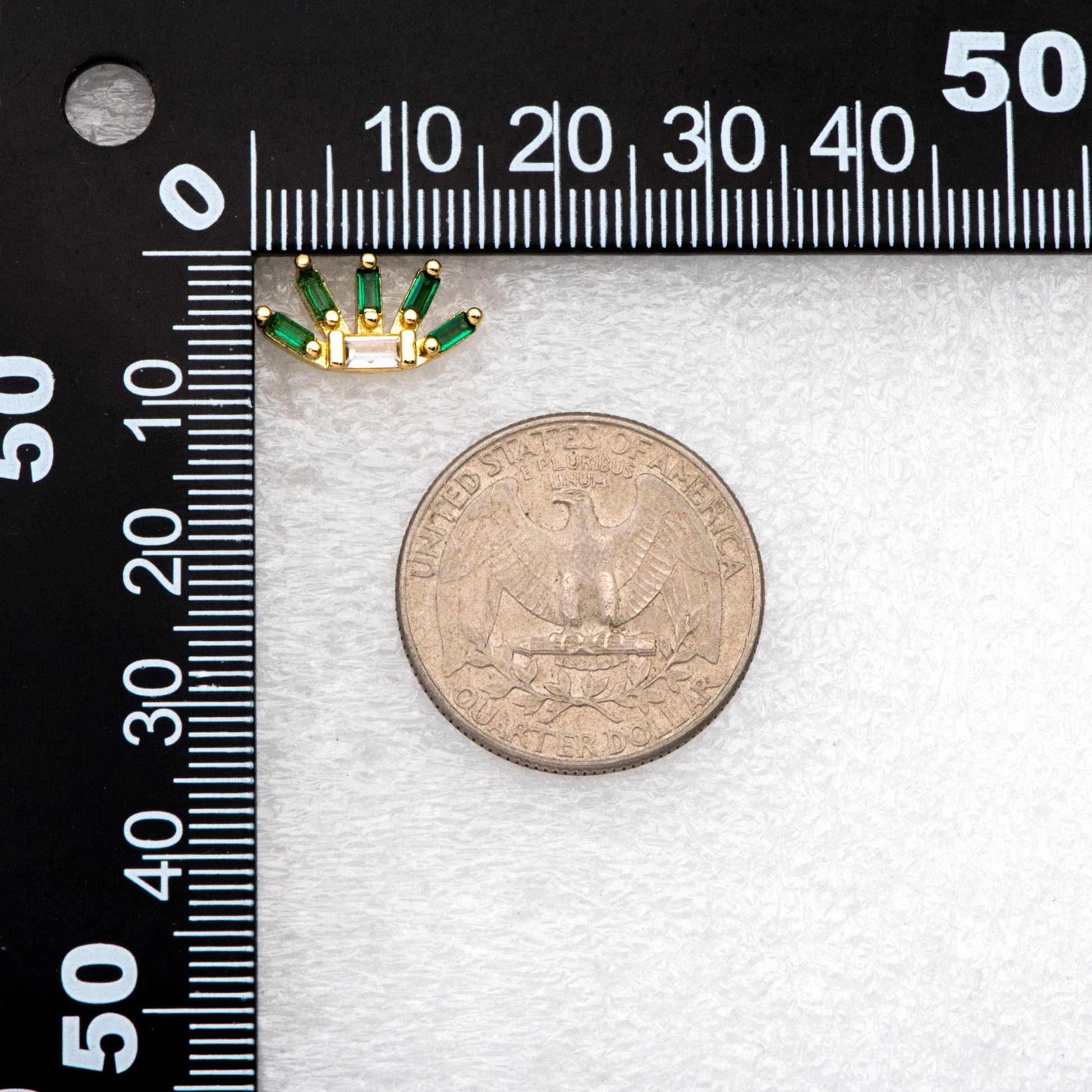 4pcs CZ Pave Rectangle Earring Studs, 18K Gold plated Brass Ear Posts, Geometric Earring Findings (#GB-3247)