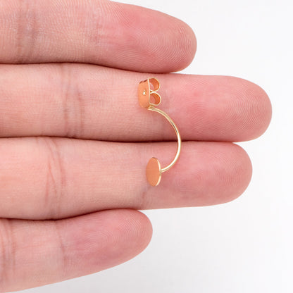 10pcs Gold plated Brass Ear Back Stoppers, Earring Nuts with Pad 6mm, Ear Jacket Jewelry Findings (#GB-3272)