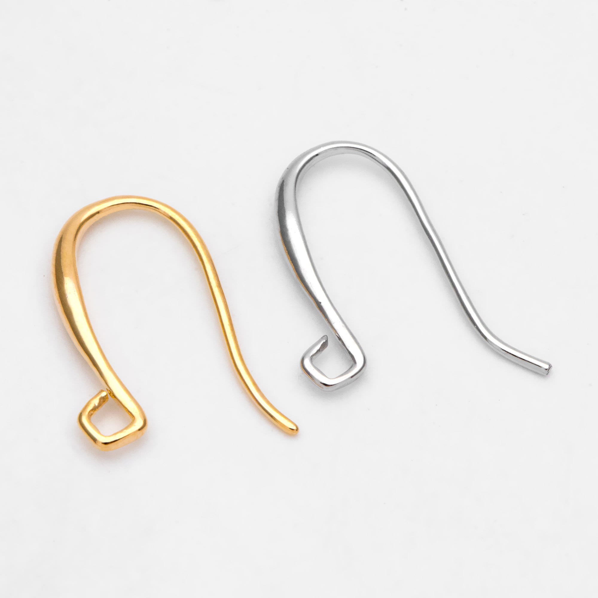10pcs Gold/ Silver Ear Hooks, Ear Wires, French Hook Earrings, Simple Earrings, Earrings Findings (GB-3040-G)
