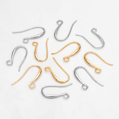 10pcs Gold/ Silver Ear Hooks, Ear Wires, French Hook Earrings, Simple Earrings, Earrings Findings (GB-3151)