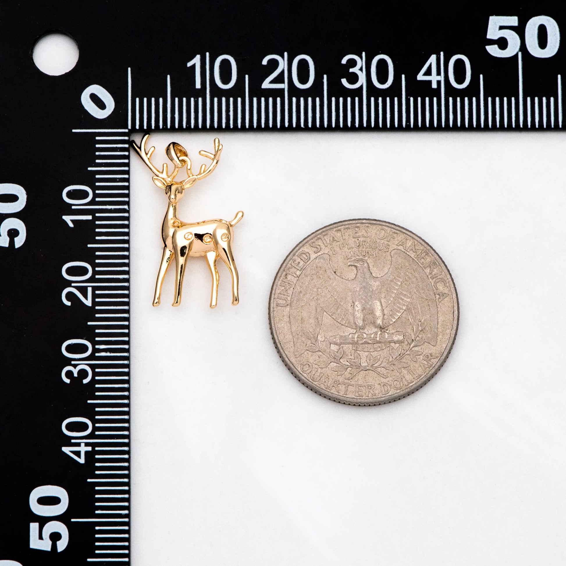 4pcs Gold Deer Charms with Bail, Jewelry Making, Diy Material, Jewelry Supplies (GB-2517-H)