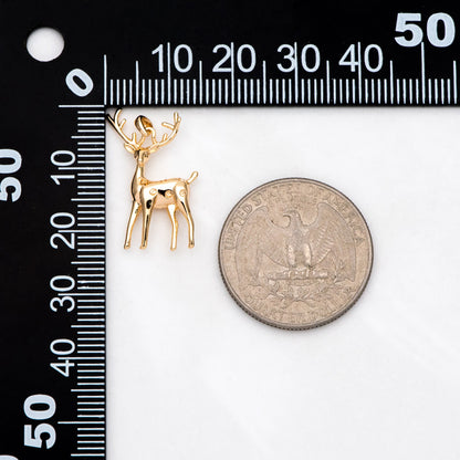 4pcs Gold Deer Charms with Bail, Jewelry Making, Diy Material, Jewelry Supplies (GB-2517-H)