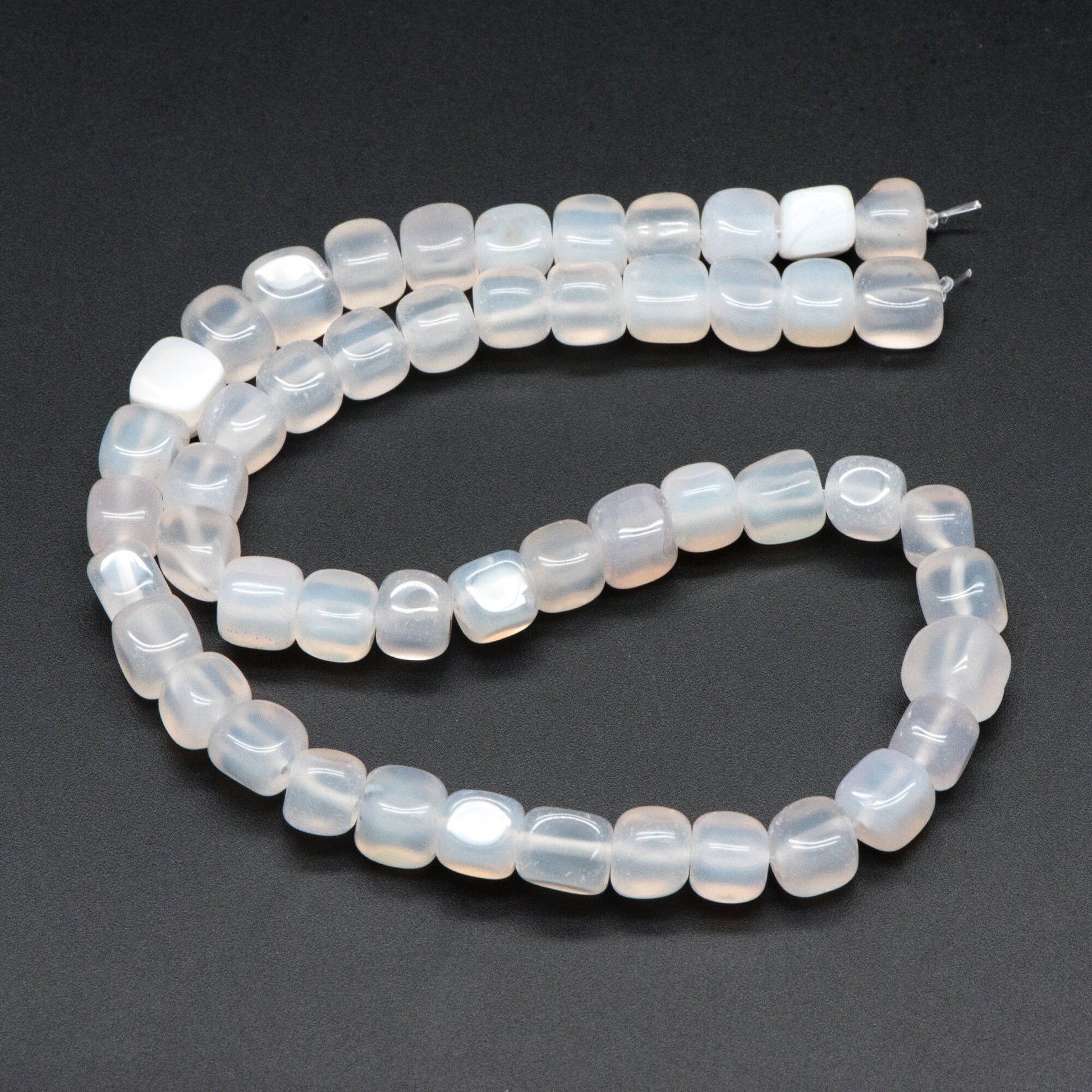 7mm Natural Cube Agate Beads, Cube Gemstone Beads, Full 14.5 inch strands (TR-040)