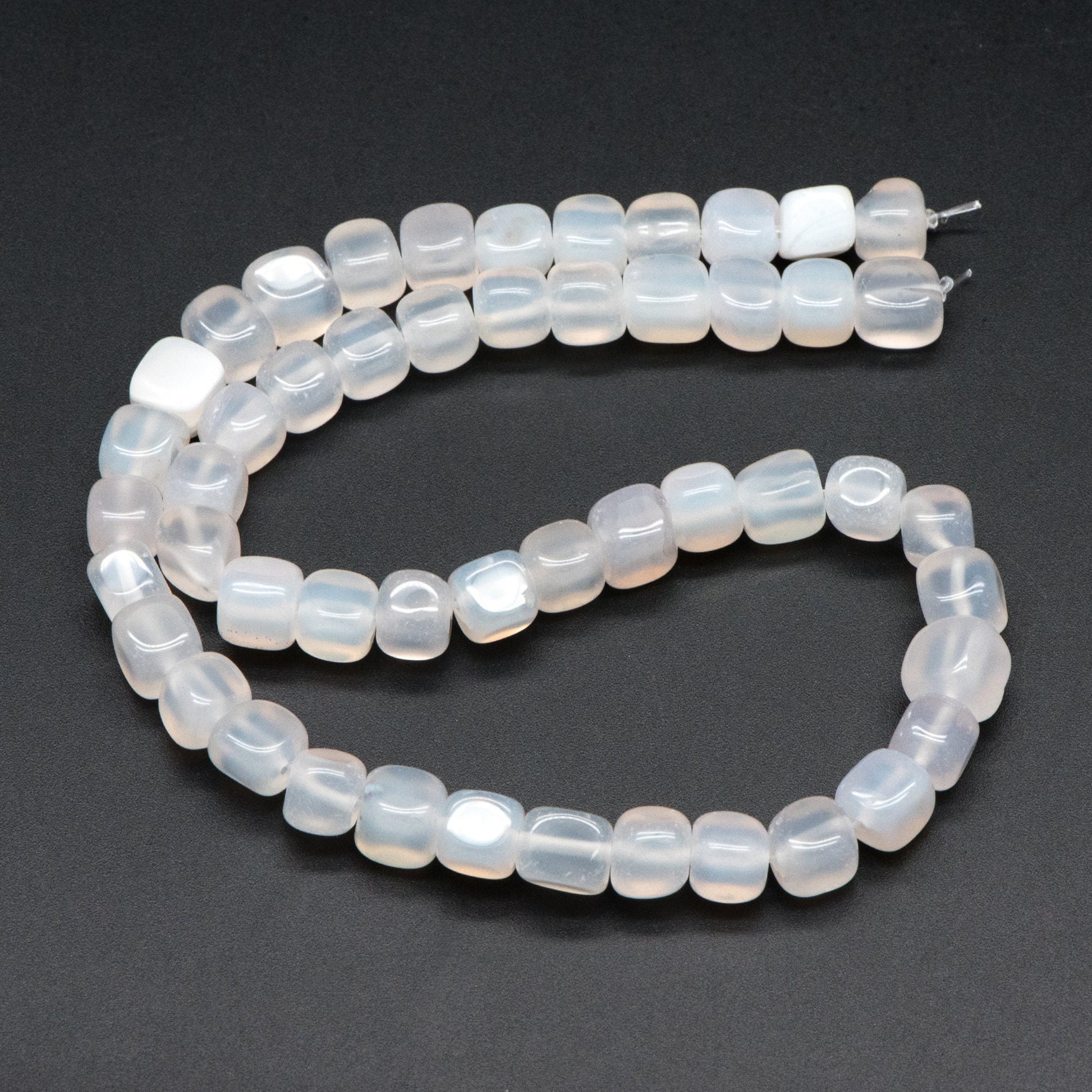7mm Natural Cube Agate Beads, Cube Gemstone Beads, Full 14.5 inch strands (TR-040)