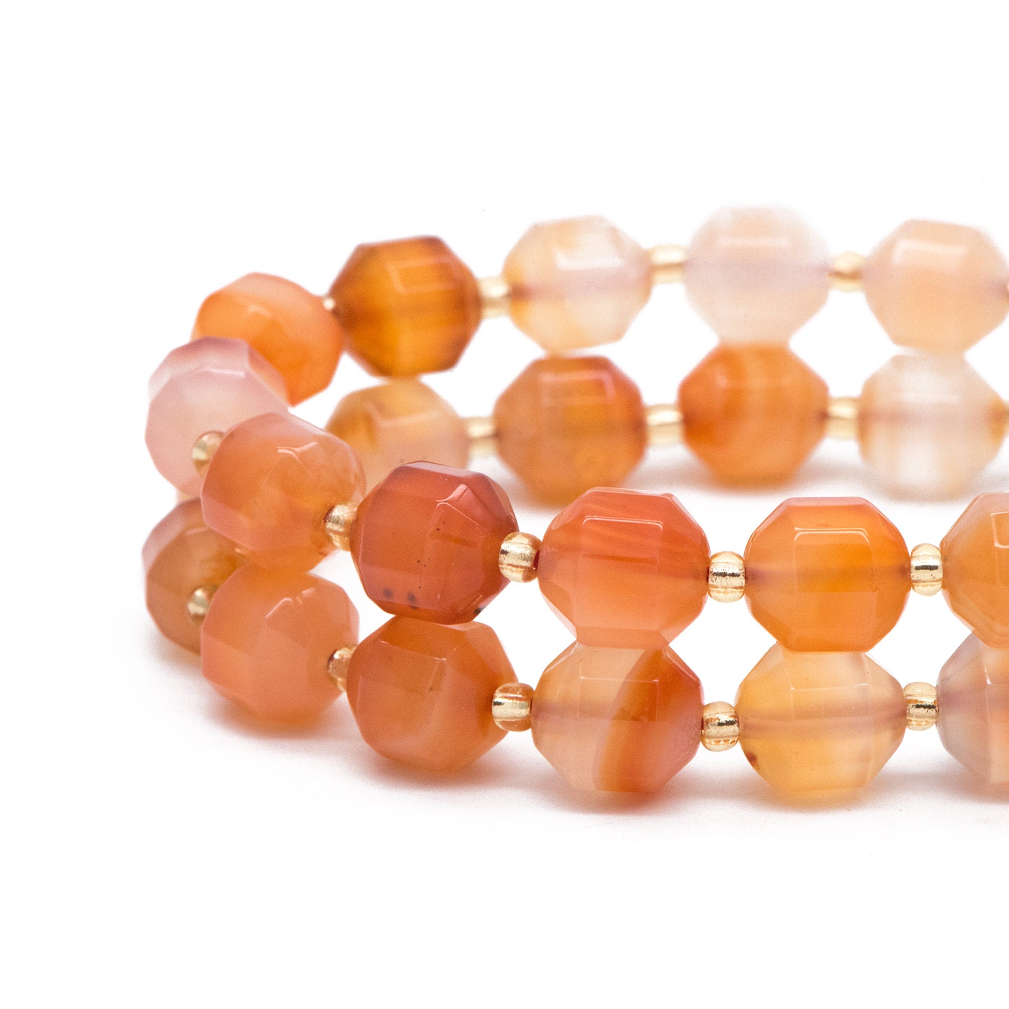 9x10mm Natural Agate Stone Faceted Beads, Agate Beads, Faceted Energy Prism Cut Gemstone Beads, Full 14 inch strands (TR-043)