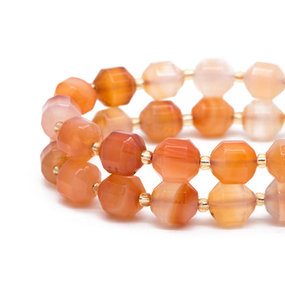 9x10mm Natural Agate Stone Faceted Beads, Agate Beads, Faceted Energy Prism Cut Gemstone Beads, Full 14 inch strands (TR-043)
