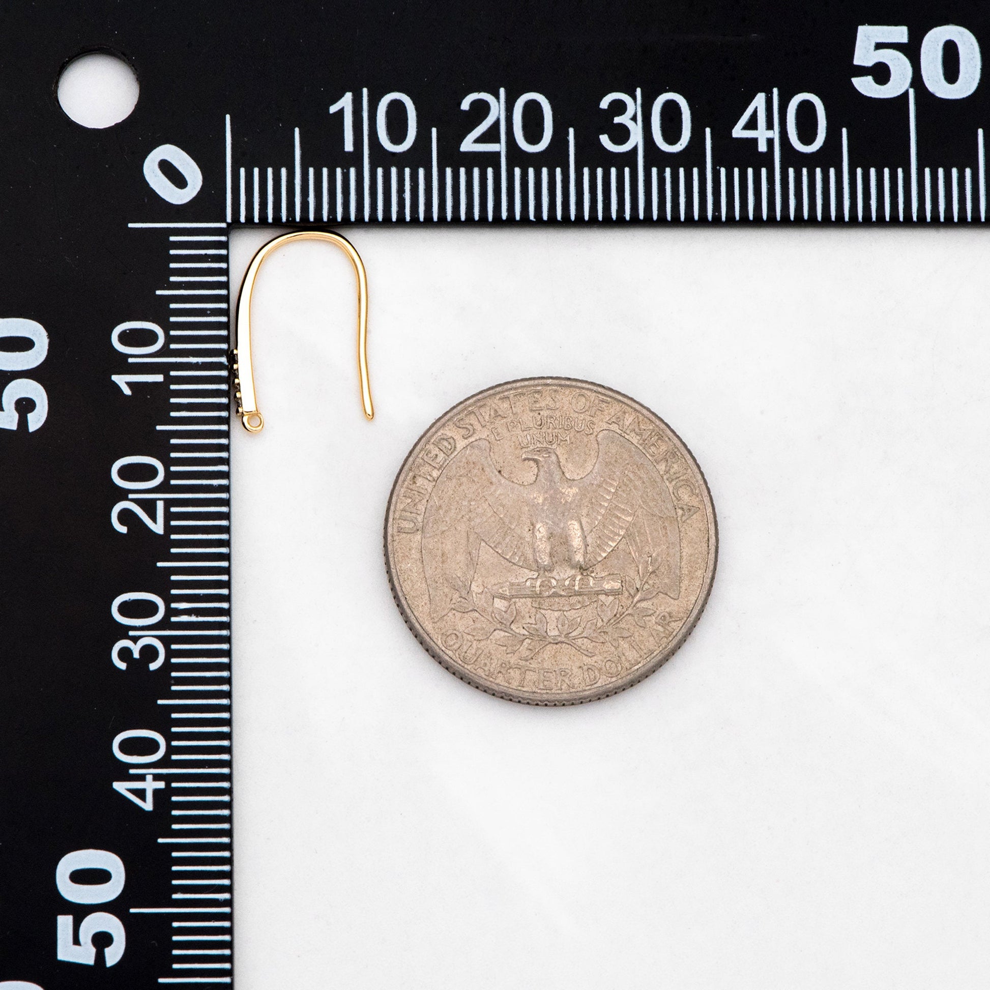 10pcs CZ Pave Gold Earring Hooks, 18K Gold plated Brass Earwires, Shiny Earring Components Wholesale (GB-3207)