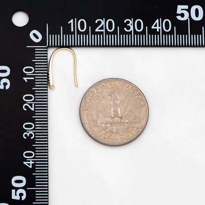 10pcs CZ Pave Gold Earring Hooks, 18K Gold plated Brass Earwires, Shiny Earring Components Wholesale (GB-3207)