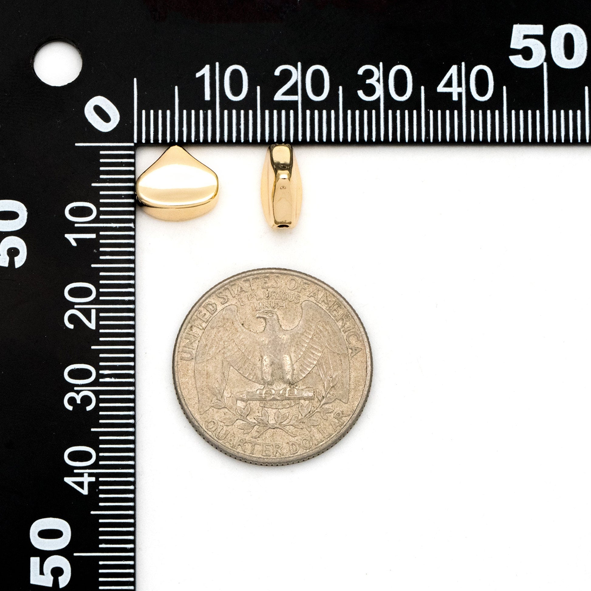 10pcs Gold plated Brass Peach Spacer Beads, Jewelry Making Supplies Wholesale (GB-3285)