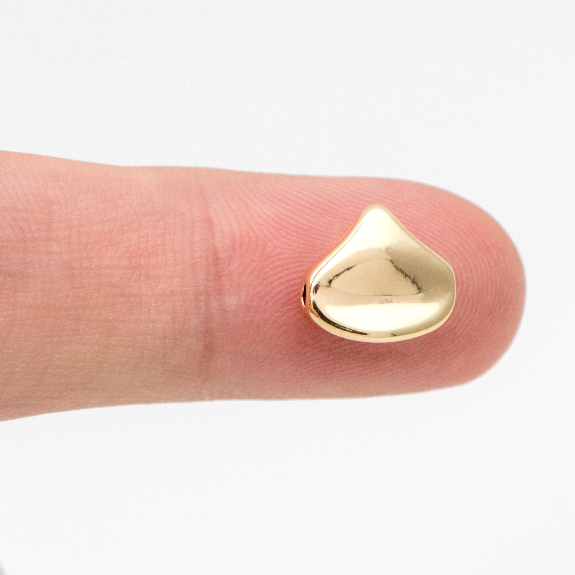 10pcs Gold plated Brass Peach Spacer Beads, Jewelry Making Supplies Wholesale (GB-3285)