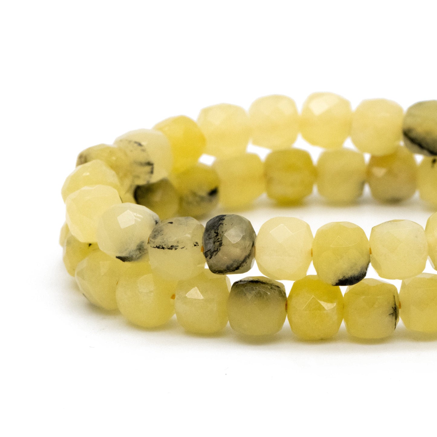 6mm Faceted Cube Quartz Beads, Gemstone Beads, Full 15 inch strands (TR-041)