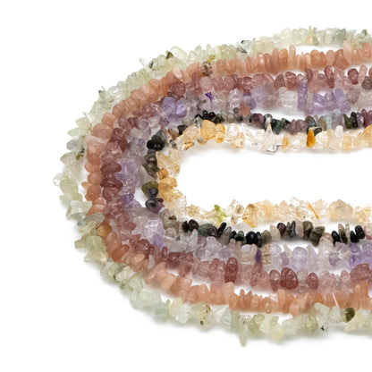 Natural Gemstone Chips Beads Irregular Shaped Freeform Loose Beads Findings with hole for DIY Jewelry Making (TR-060)/ 30 Inches Strand