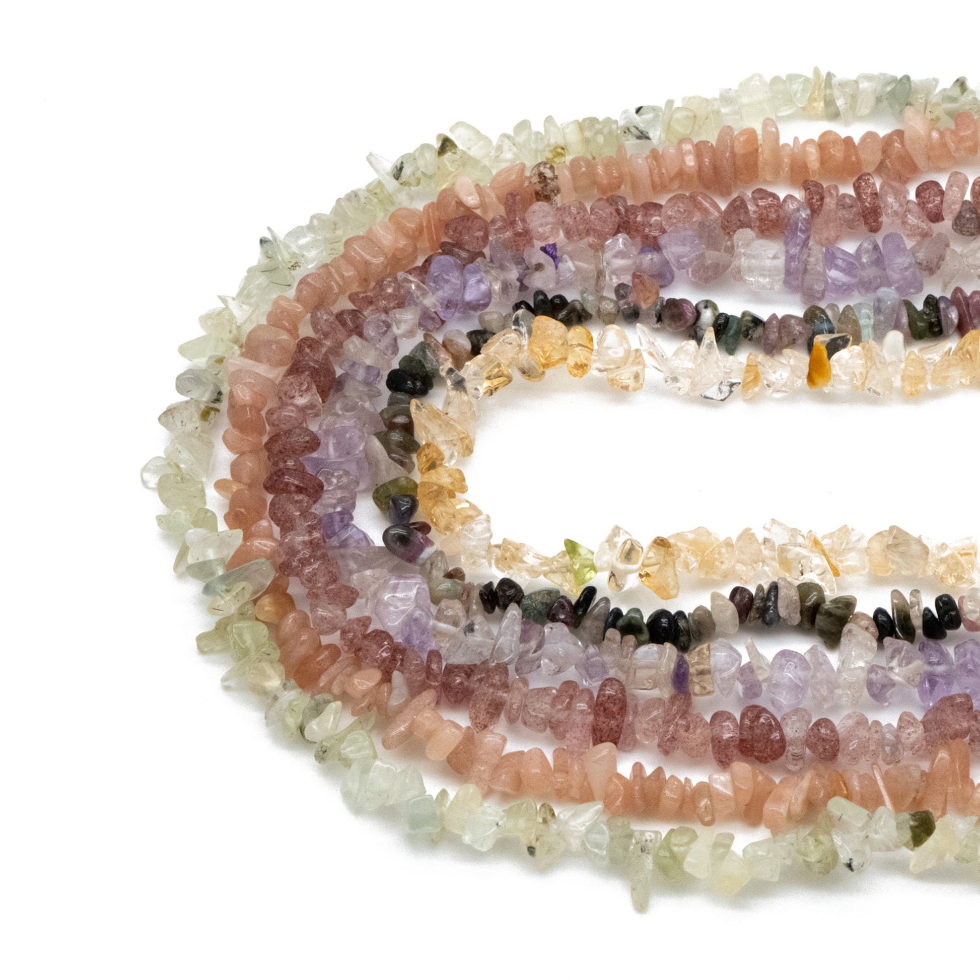 Natural Gemstone Chips Beads Irregular Shaped Freeform Loose Beads Findings with hole for DIY Jewelry Making (TR-060)/ 30 Inches Strand